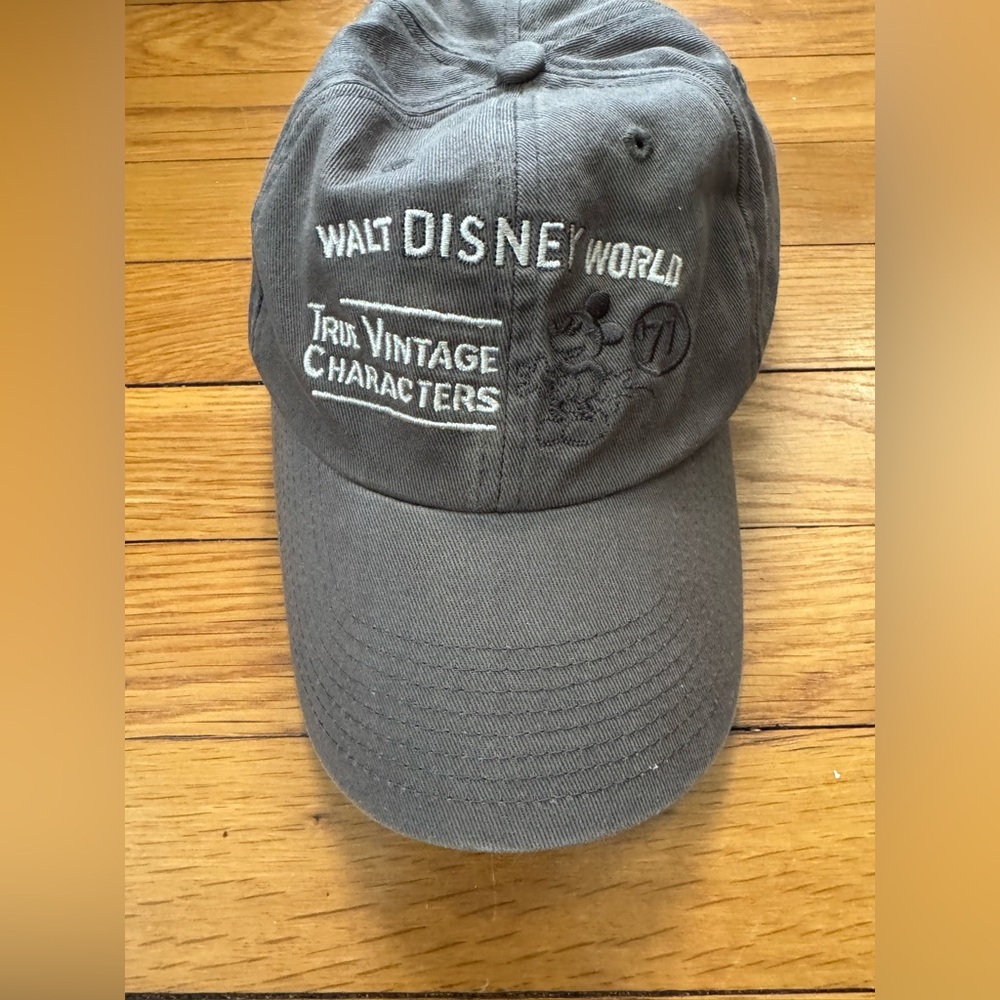 Disney Gray Curved Brim Hat with Embroidered Logo